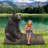 Black Bear on a Log Sculptural Bench