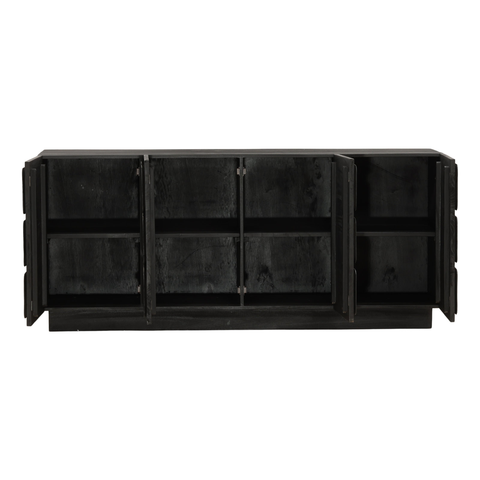Eastwood Solid Wood Storage Cabinet, Black, 34.74" H x 71.57" W x 18.11" D