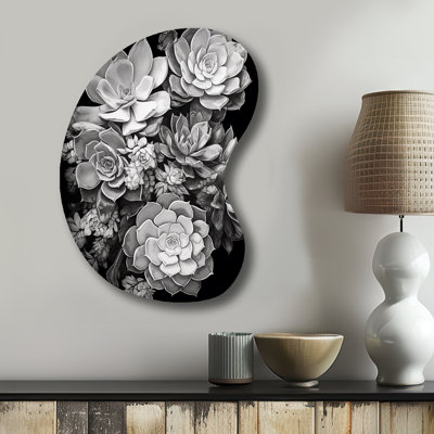 Seagraves - Asymmetrical Floral Metal Wall Decor, Irregular Shape Metal Wall Sculpture Print