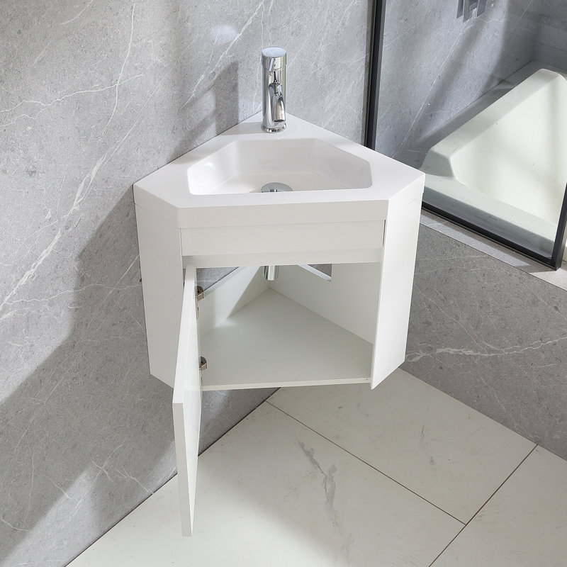 Meuble-lavabo flottant simple 22 po avec lavabo, Blanc