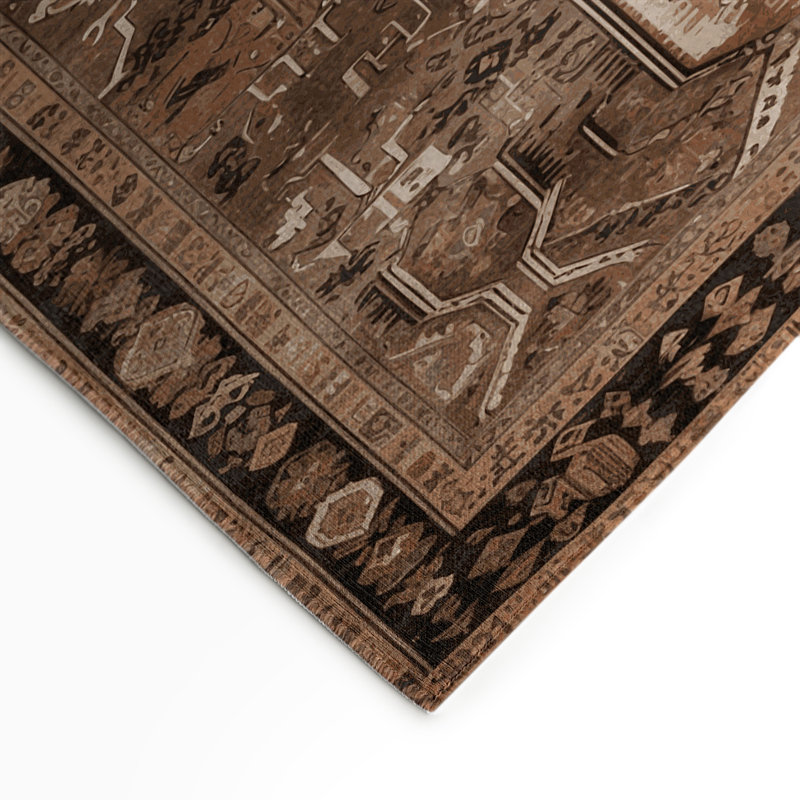 Tapis turc intérieur et extérieur brun, Rectangulaire 3 pi x 5 pi