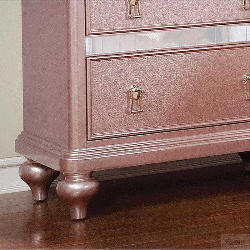 Panneaux décoratifs de miroir de table de chevet élégants et contemporains en or rose 1pc