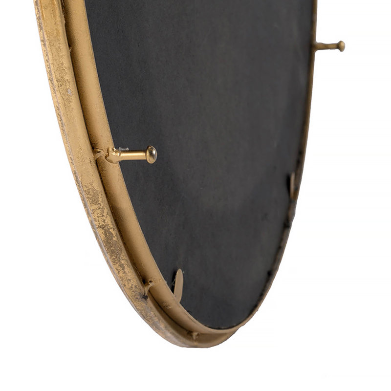 Miroir rond en fer, 28,3 po x 22,4 po