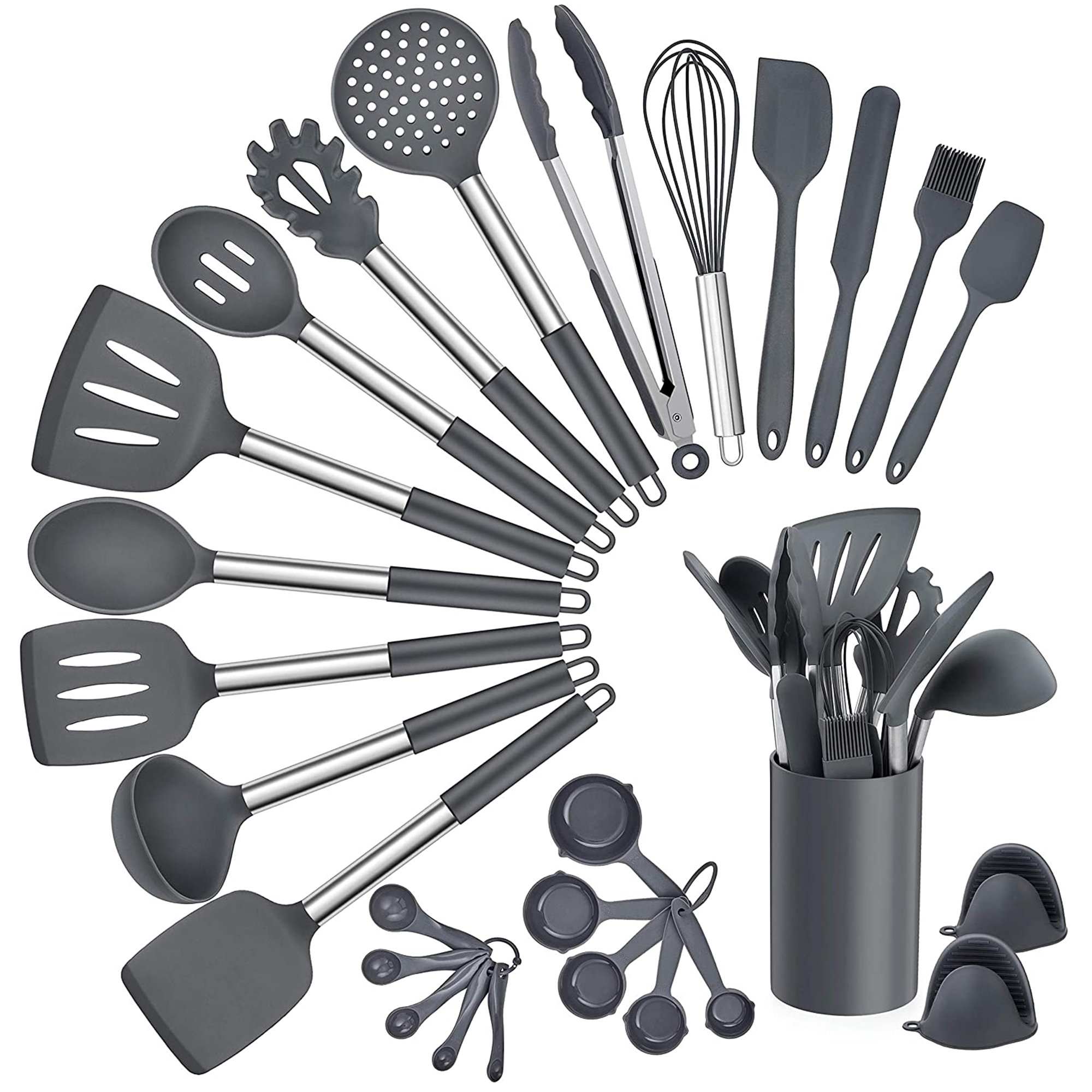 Dgpct 27 Piece Cooking Utensil Set With Utensil Crock Wayfair 6599