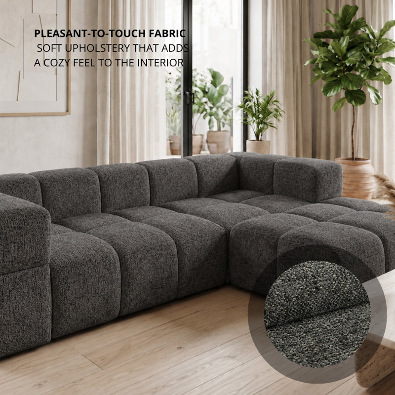Rudalph 3 Seater Sectional, Right Hand Facing