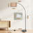 Peavine 76" H Rattan Arched Floor Lamp with Remote Control and Shade-1033309996