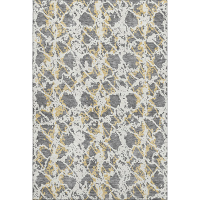 Premium Machine Washable Prisco Gray Rug