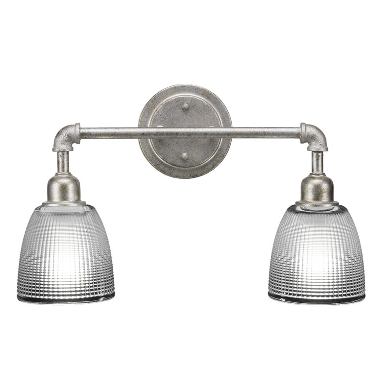 Éclairage pour meuble-lavabo 2 lumières rétro Pauletta, Argent