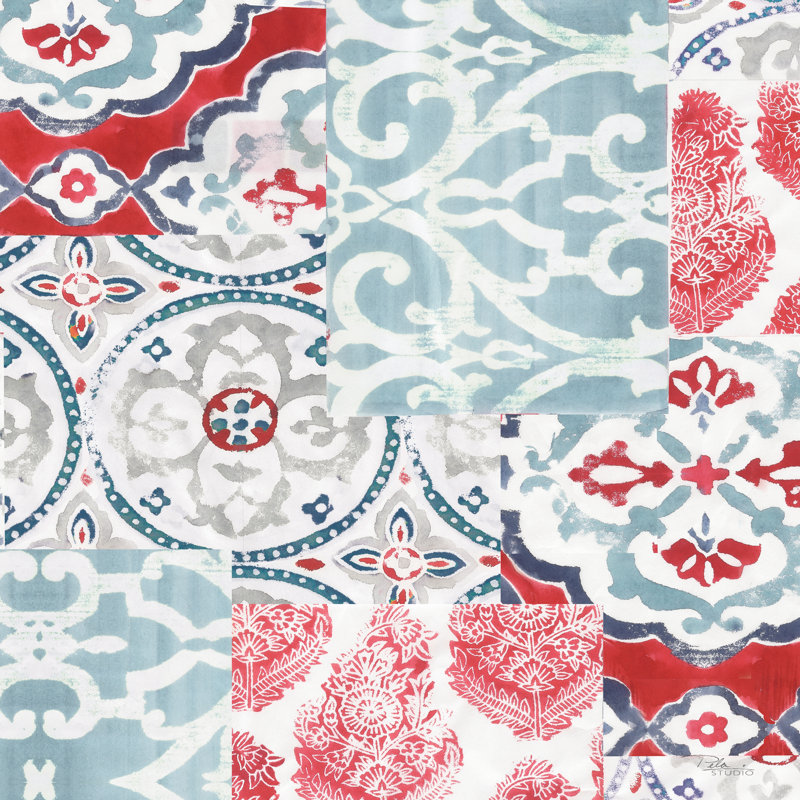 Bazar patchwork II, H 20 po x l 20 po, Cadre simple blanc, Oui