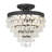 Daughtery 3 Light Crystal Teardrop Matte Black Semi Flush Mount