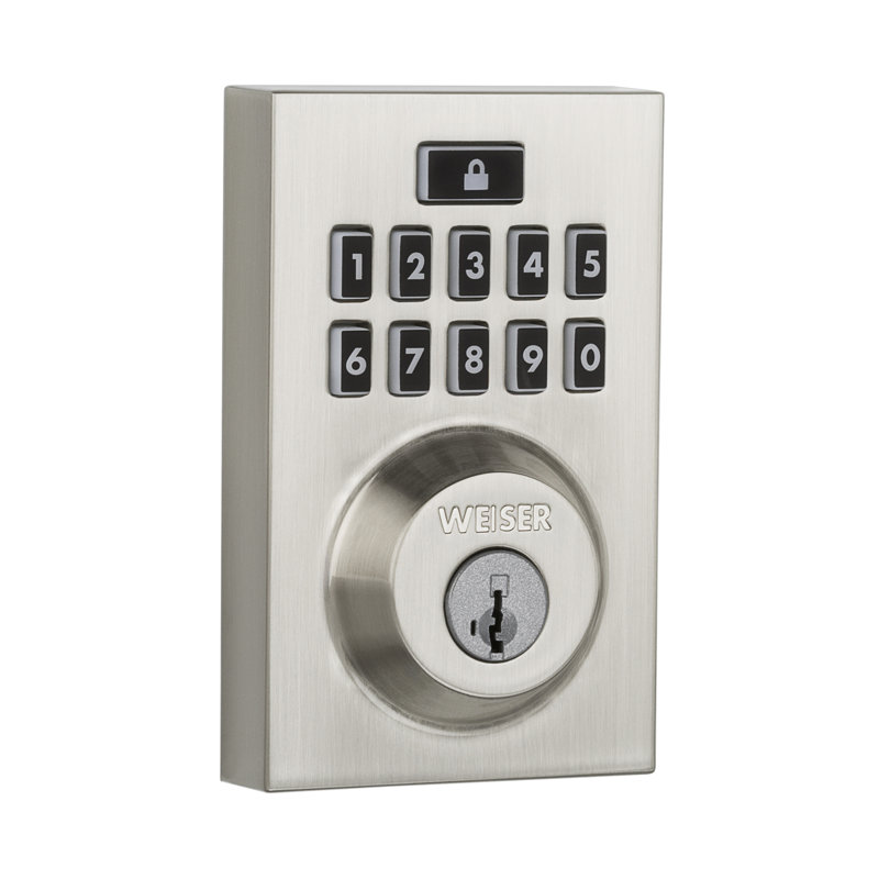 Verrou électronique à simple cylindre 10 smartcode, Nickel satiné