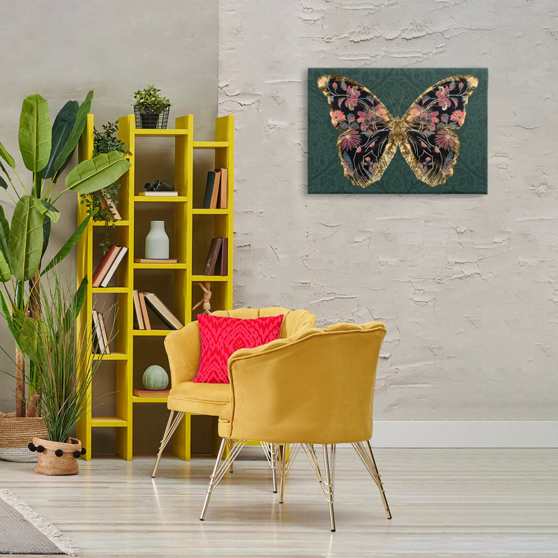 Art mural sur toile à motif de papillons ornés par Victoria Barnes, H 20 po x l 30 po