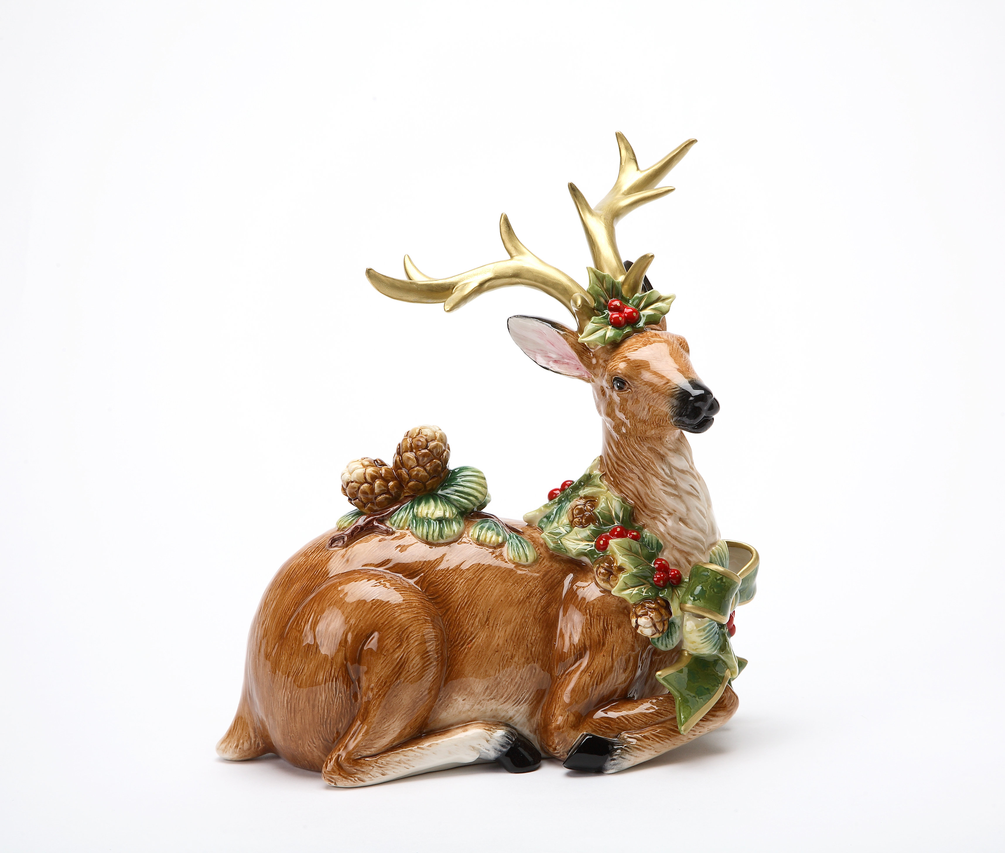 The Holiday Aisle® Reindeer Pine Cone Figurine & Reviews | Wayfair