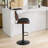 Walnut Bentwood Bar Stools Mid Century Modern Adjustable Counter Height Black Leather Upholstered 360°Swivel Bar Chairs For Kitchen Island/Dining Room/Cafe, 1 Chair/1Carton-122624739