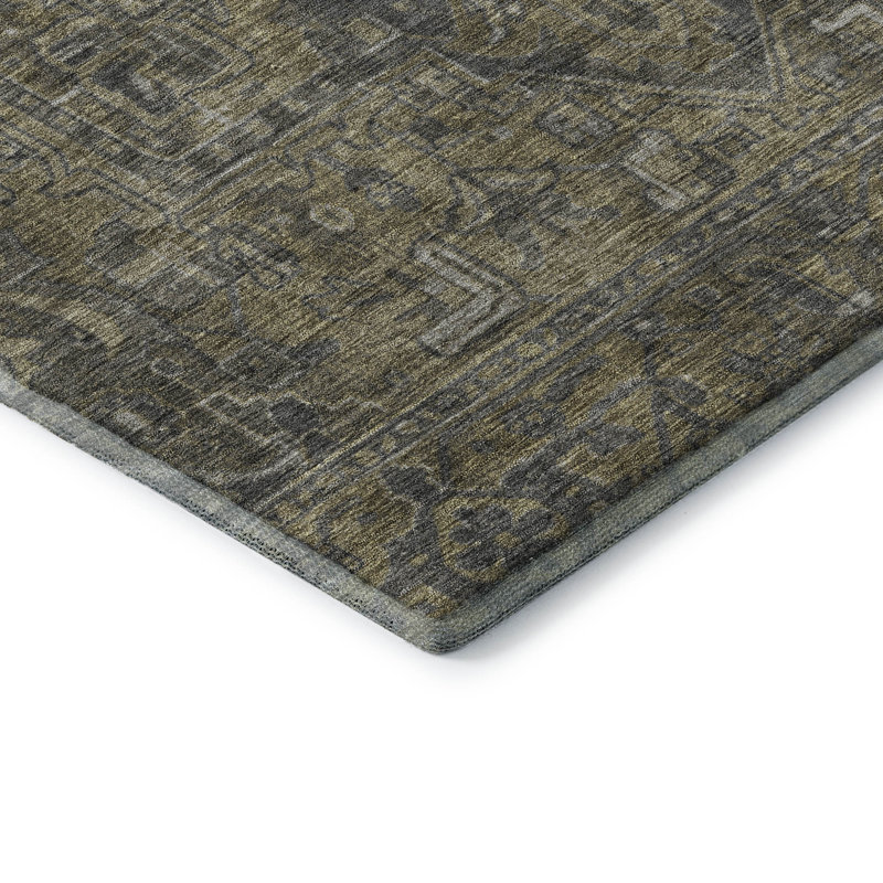 Premium Machine Washable Cerrito AMF571 Chocolate Rug, Round 8'