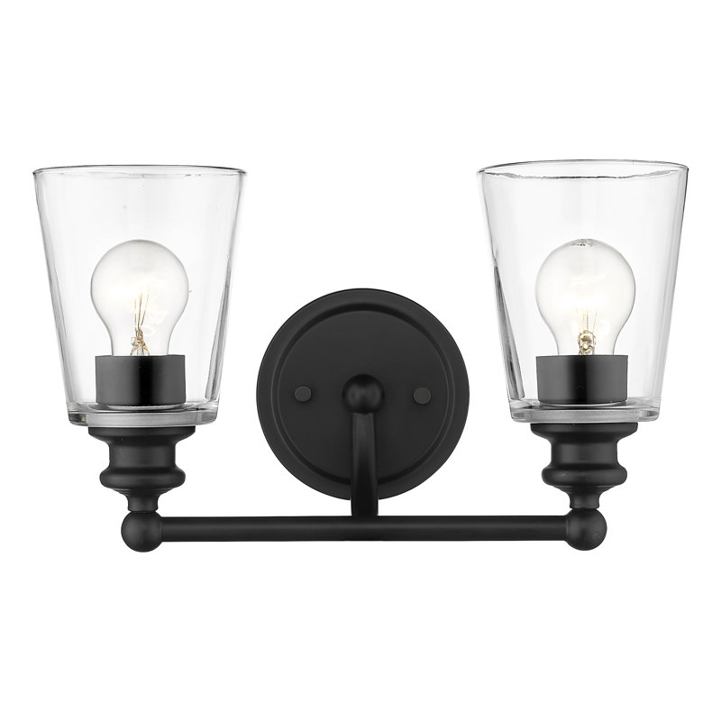 Éclairage pour meuble-lavabo 2 lumières Hogue, Noir mat