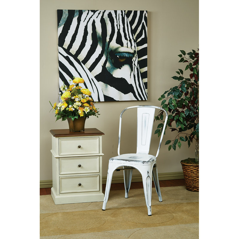 Ogawa 17'' H Stacking Side Chair, Antique White