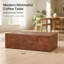 Table basse d'appoint en placage de noyer et en panneau de fibres à densité moyenne de qualité supérieure, 39,5 po x 21,7 po x 11,8 po, aucun article supplémentaire inclus-1081629480