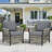 Outdoor Wicker Arm Chairs – Set of 2 – 4" High-Density Sponge Cushions, Olefin Covers