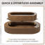 Table basse ovale en bois massif l 43,7 po avec motif cannelé-114657419