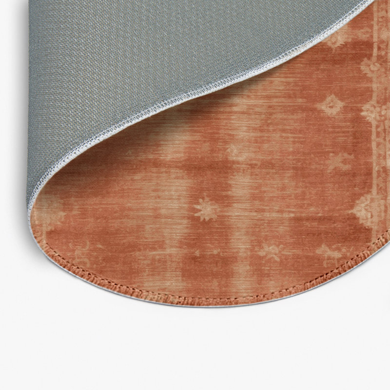 Overdyed Pink Indoor and Outdoor Area Rug, Round 5'
