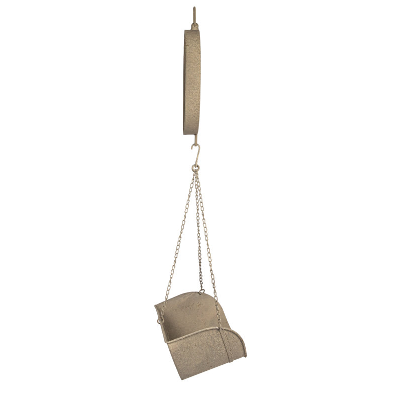 Distressed White Metal Hanging Produce Scale Wall Clock
