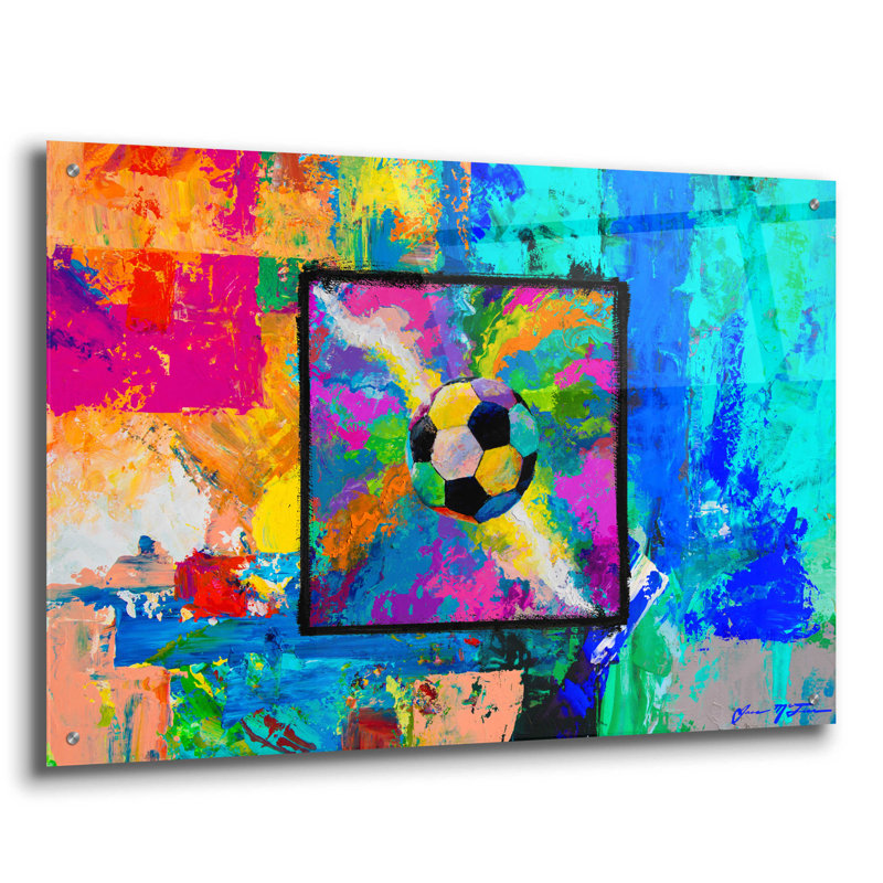 «Window into the Soccer Universe» par Jace D McTier - Peinture sans cadre, H 24 po x l 36 po x P 0,2 po