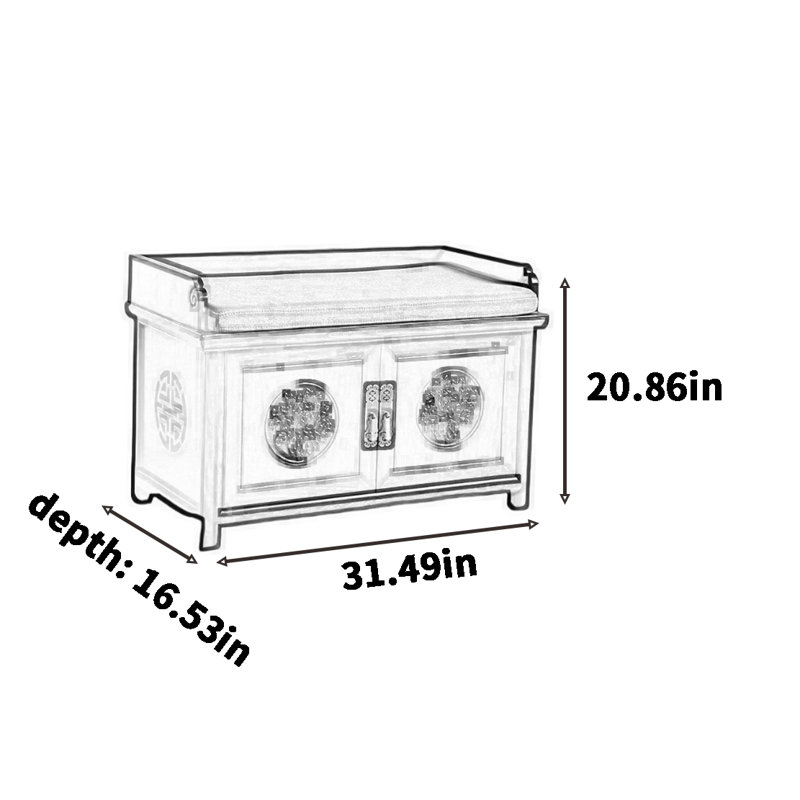 Banc de rangement pour chaussures en bois massif 8 paires