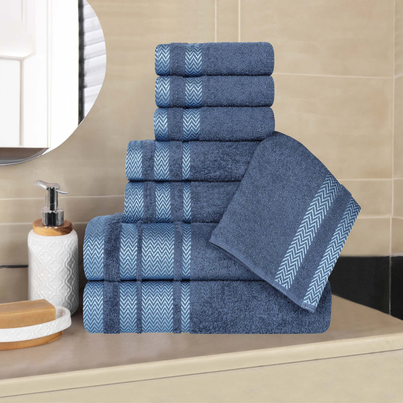 Ensemble de serviettes de bain 8 pièces Geona, Bleu marine