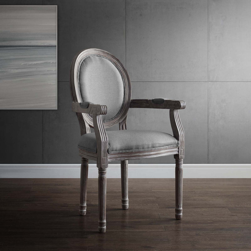 Fauteuil de salle à manger Emanate, Velours gris pâle, 1