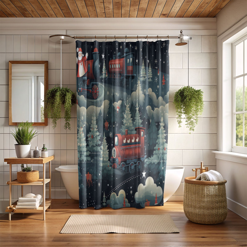 Rideau de douche Snowy Express - Premium, H 74 po x l 71 po