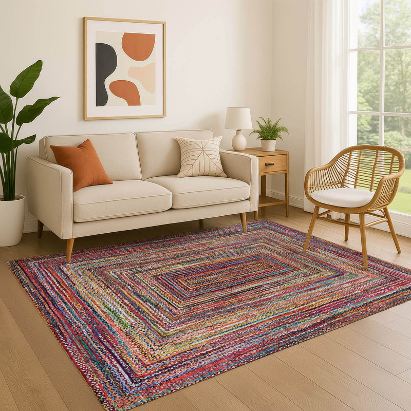 Tapis géométrique de qualité supérieure lavable à la machine Bucz AMF1725, Rectangle 9 pi x 12 pi