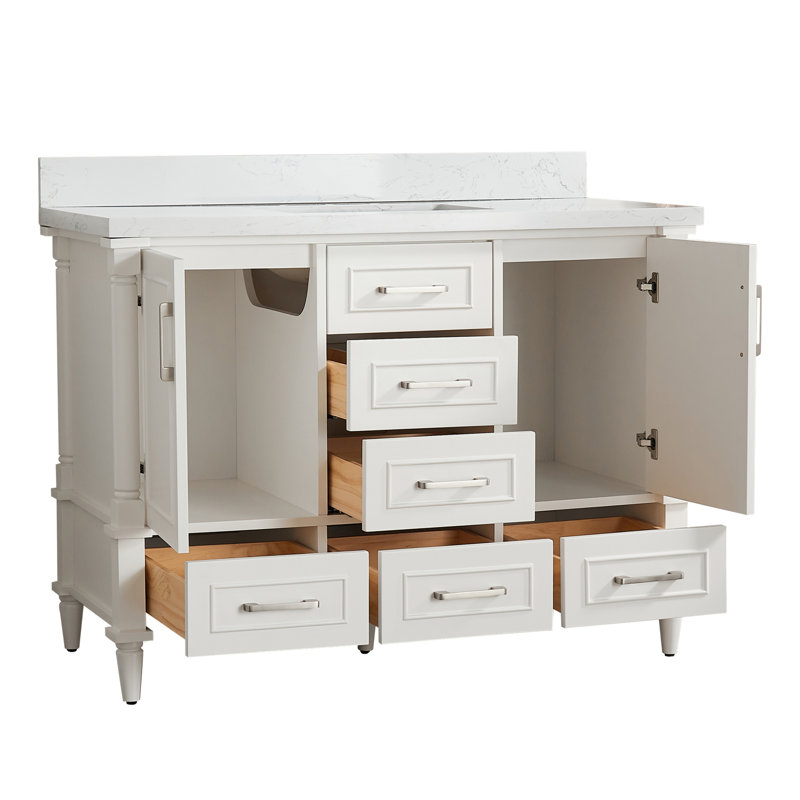 Ensemble de meuble-lavabo simple autoportant 48 po avec 2 poignées 48 po