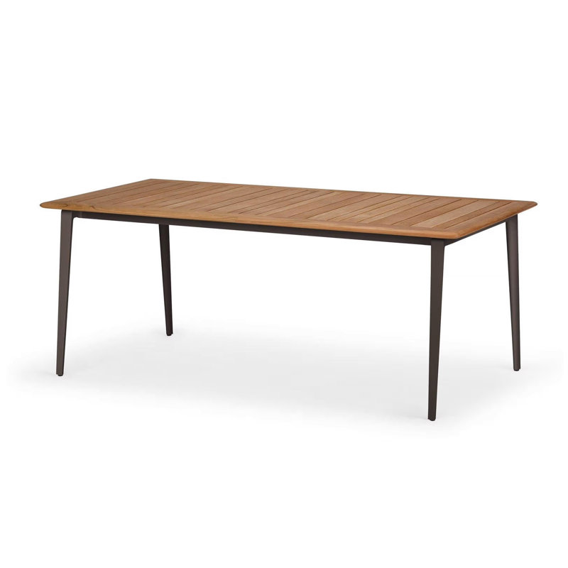 WA Outdoor Dining Table, 39.25" W x 78.75" L x 29.5" H, Black Pepper, Teak