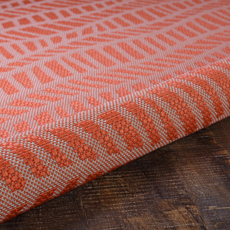 Tapis intérieur / extérieur orange Depuy, Tapis de couloir 2 pi 5 po x 7 pi