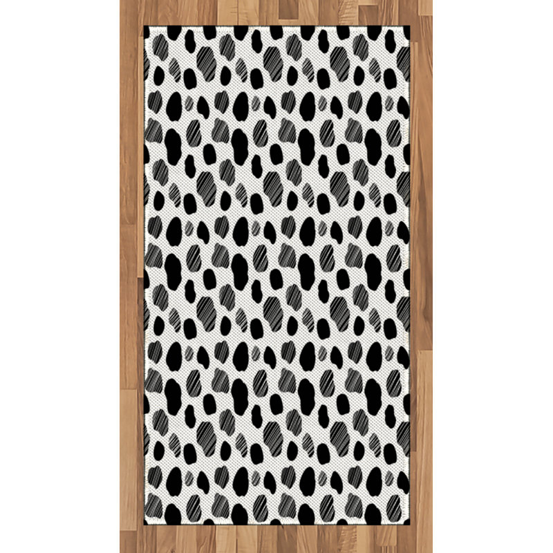 Cow Print High Density Long Fiber Poly Threads Decorative Area Rug Carpet, Rectangle 2'7" x 5'