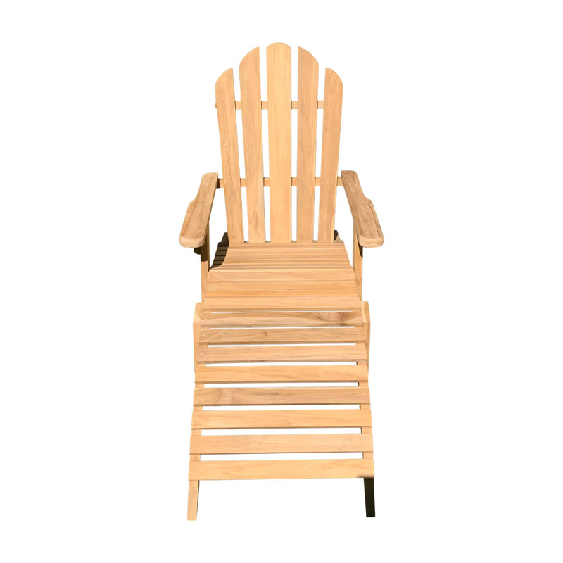 Chaise adirondack en bois massif avec repose-pieds Kaley