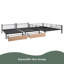 Lit double superposé double au-dessus de simple et simple avec tiroirs, lit à structure en métal multifonctionnel avec bureaux et tablettes au milieu-1736817990