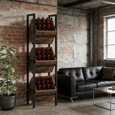 Stable Wine Rack Storage Stand For Bottles And Glasses