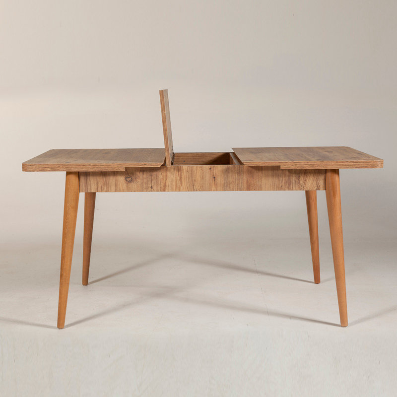 Table de salle à manger extensible Vandyne, Bois clair