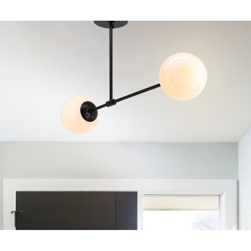 Plafonnier semi-encastré 2 lumières Andren, Noir