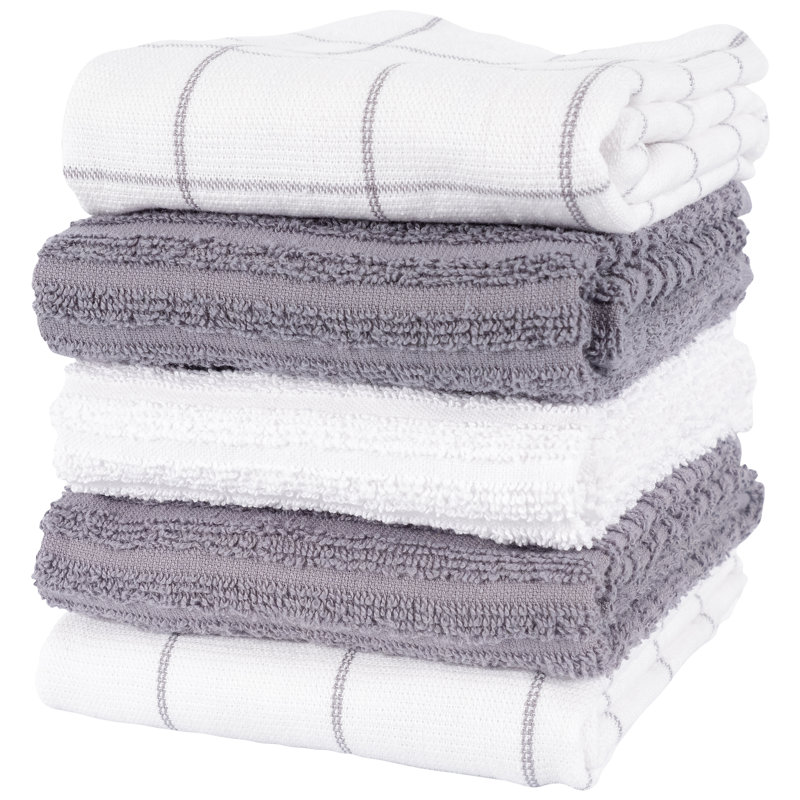 Lakewood Reverse Terry Kitchen Towel Set - 16 X 28, Gray