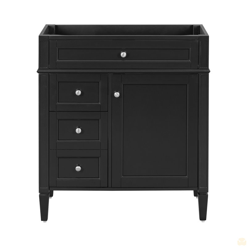 30'' Bathroom Vanity Without Top Sink, Bathroom Storage Cabinet With 2 Drawers And A Tip-Out Drawer (NOT INCLUDE BASIN), 30"