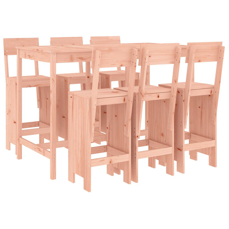 Ayron Brayden Studio Bar Set with Wood Frame and Solid Wood Outer Material, Pink