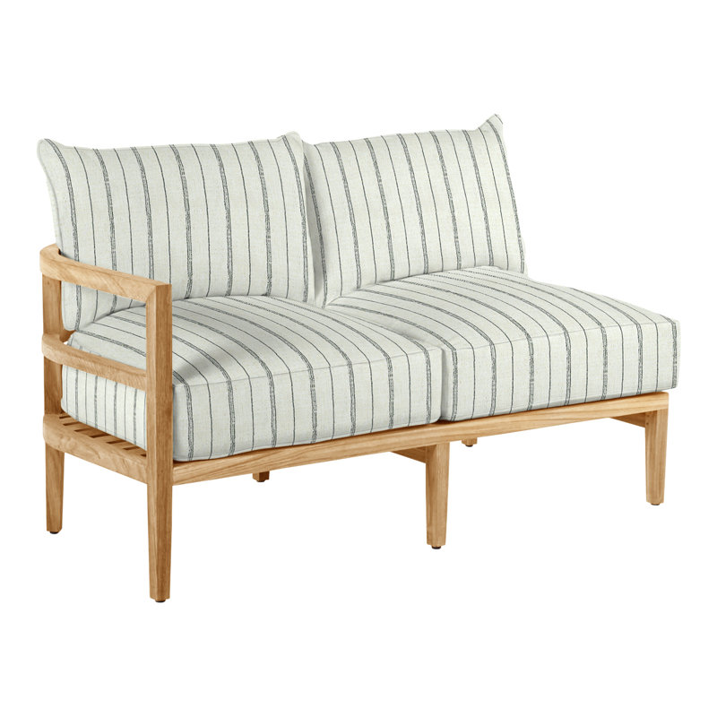 Canapé modulaire en teck Santa Barbara, Teck naturel, Pas de passepoil + bourre standard, Perigold Play Avoine