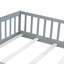 Lit double pleine grandeur avec barrière de sécurité et porte, gris, parfait pour les personnes et les espaces compacts-118038288-118038285
