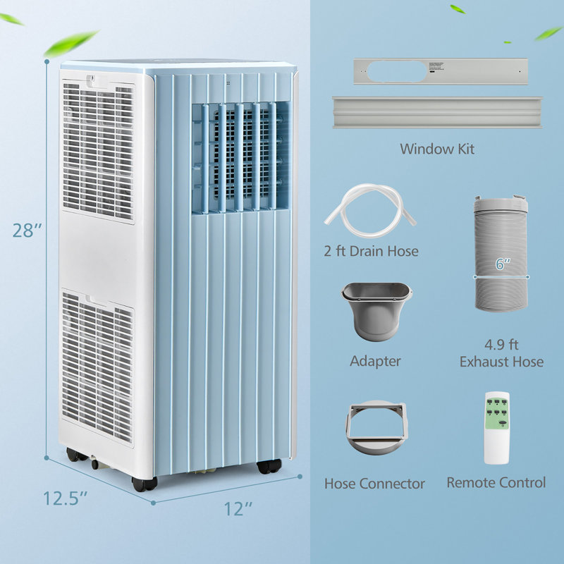 Costway 10000 BTU Portable Air Conditioner with Energy Saver Mode and Fan