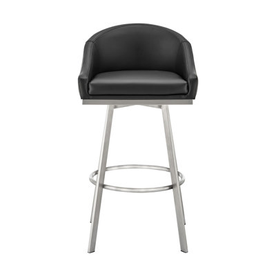 Swivel Upholstered Counter Stool with Metal Frame