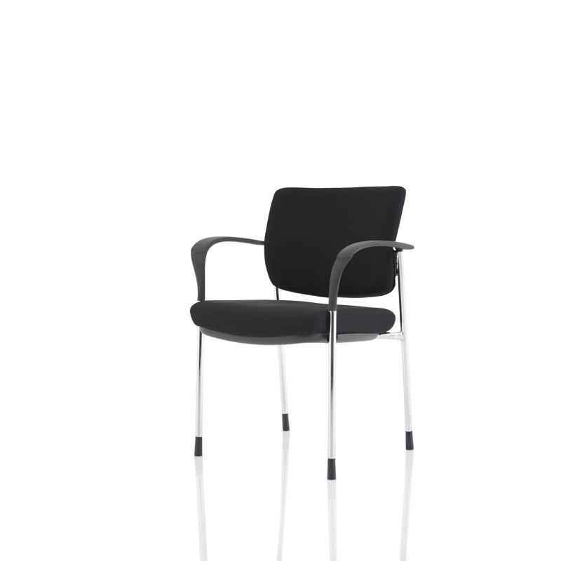 Margia Upholstered Armchair, Chrome, Black