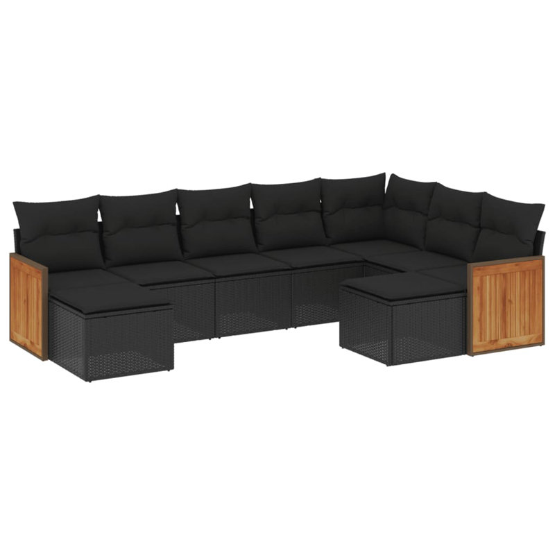  Garden Sofa Set Black